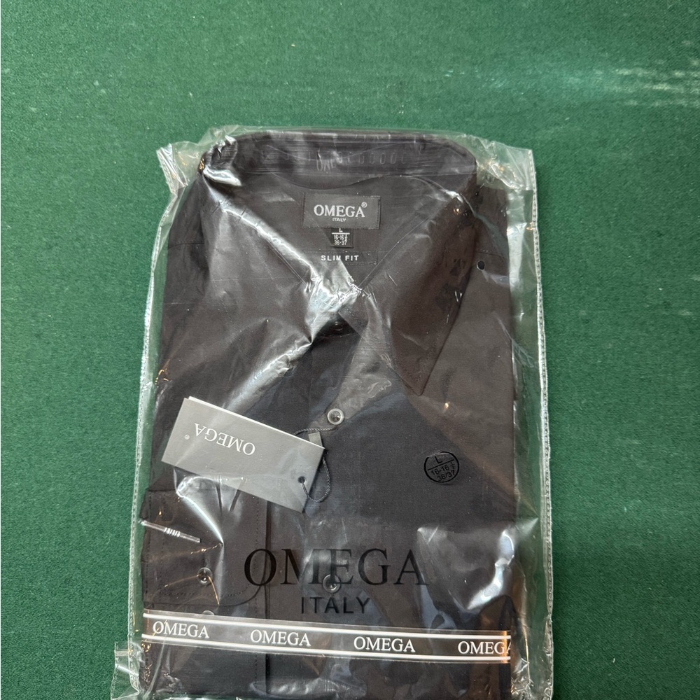 Omega Black Dress Shirt Elegant Design